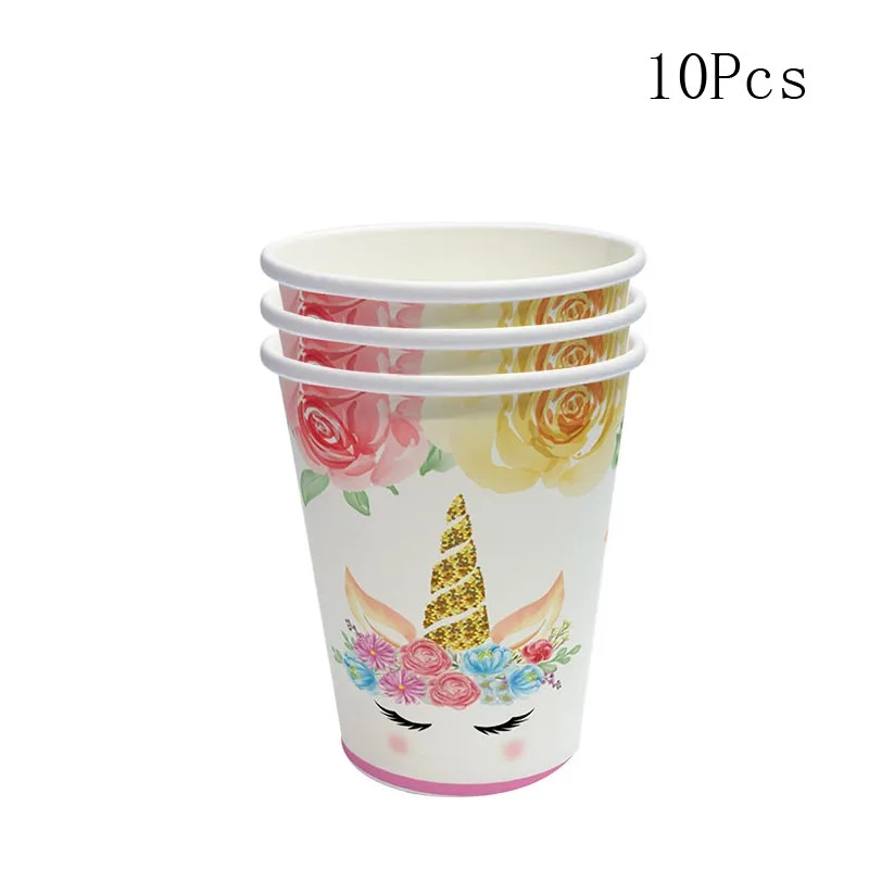 Einhorn Geburtstag Party Einweg Tasse Teller Serviette Dekoration Glücklicher Kindertag Mädchen Prinzessin Baby Shower Party Supplies Geschenk – Detail 5