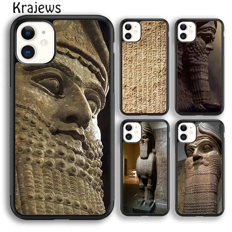 Krajews Lamassu Assyrian Mesopotamian Phone Case Cover For iPhone 16 15 14 plus XS XR 11 12 mini 13 pro max Fundas