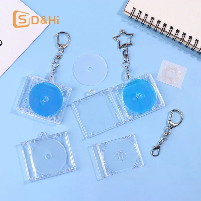 Picture 3: 1set Plastic Mini NFC Functional CD Disc Case Key Chain Peripheral Commemorative Album Key Holder For DIY Backpack Pendant