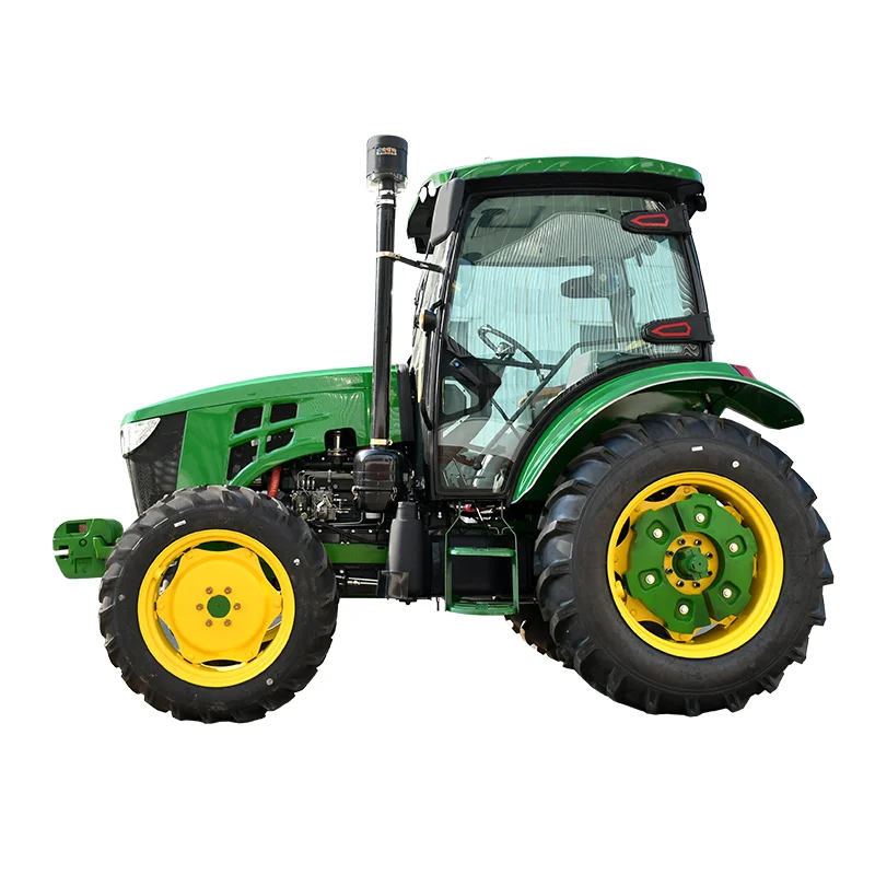 Multifunctional 4X4 Wheel 4WD Farm Tractor with 80hp 100hp 120hp Front Loader Optional Parts Including Engine Motor Gearbox