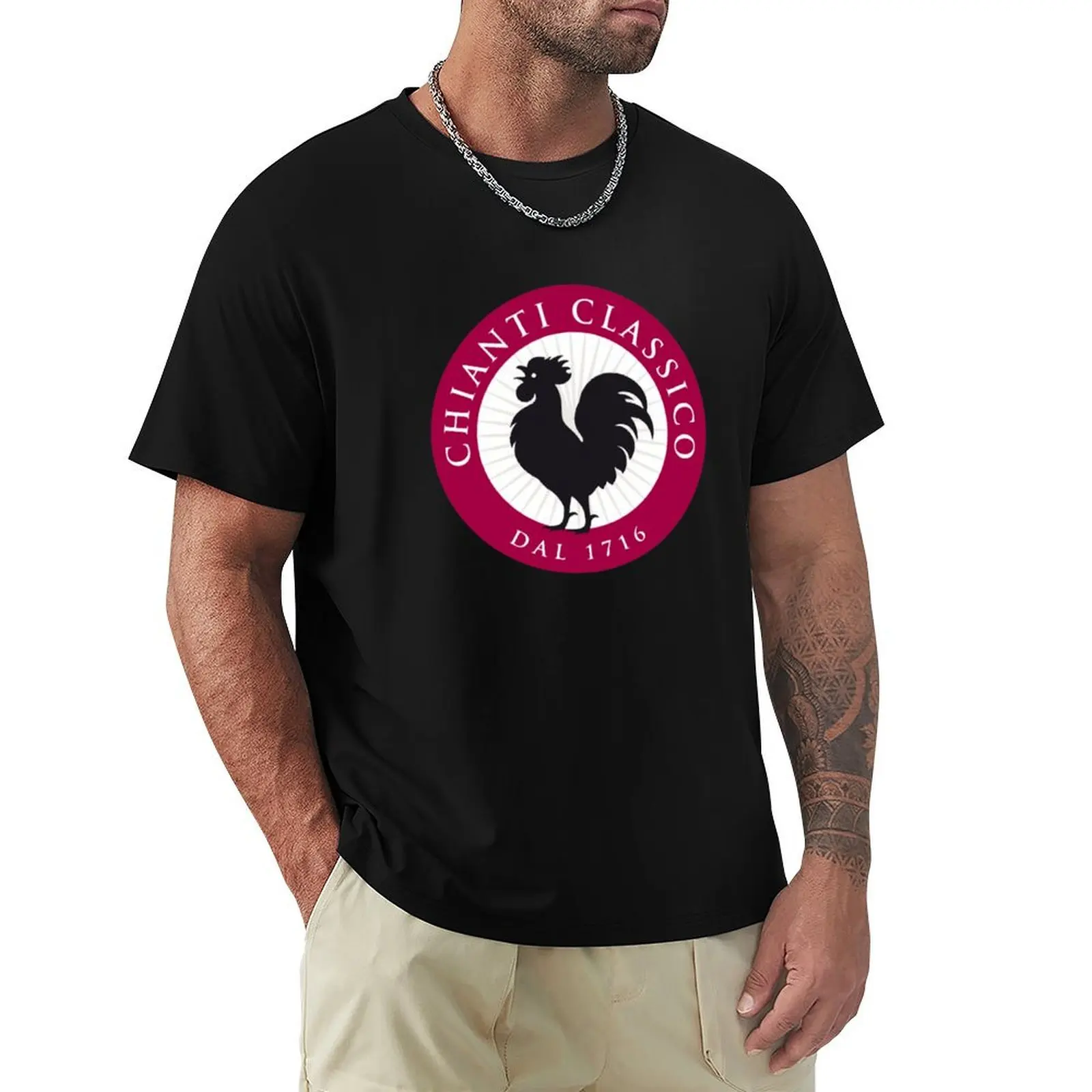 Camiseta Chianti Classico, la Más Vendida, para Uso Diario, Lisa, de Manga Corta