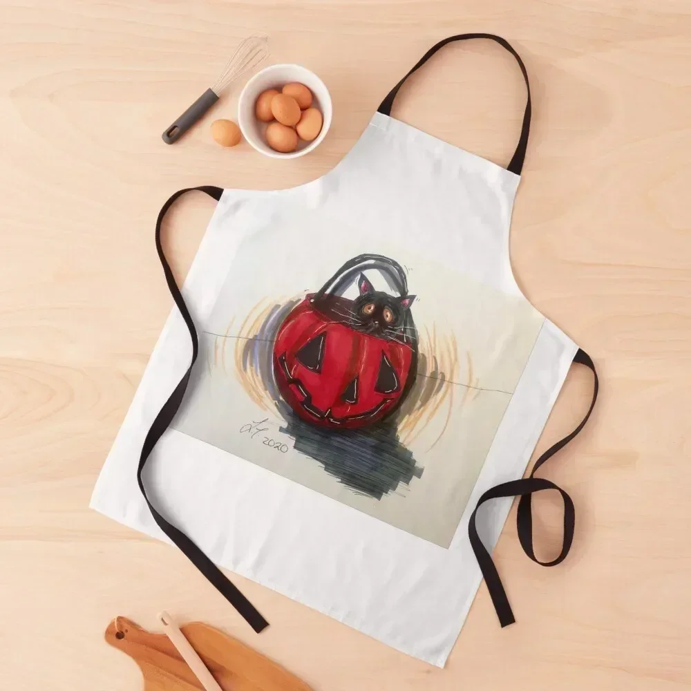 

Spooky Cat 2020 Apron professional hairdressing Women Kitchen'S japanese woman Things For Kitchen Apron
