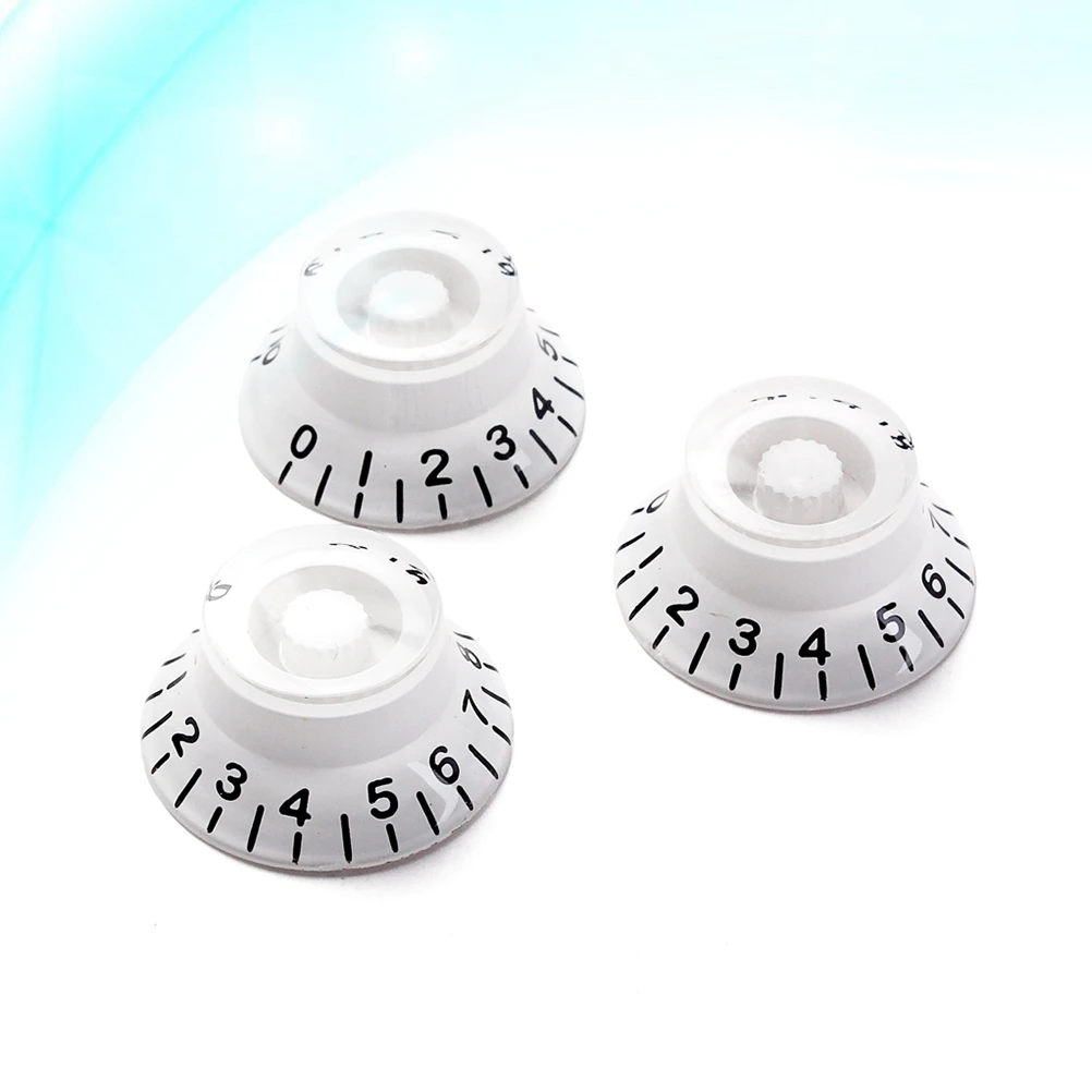

3 PCS/ Set Acrylic Hat Guitar Volume Tone Control Knobs Rotary Knobs for ST Electric Guitar Parts Replacement (White)