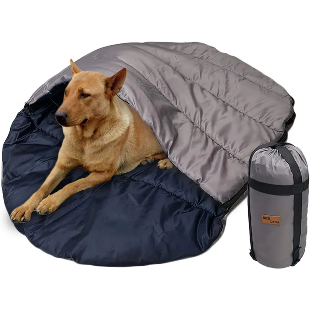 

Soft Warm Dog Sleeping Bag, Large Portable Waterproof Camping Pet Bed, Packable Dog Bed for Camping, Hiking, Indoor Use