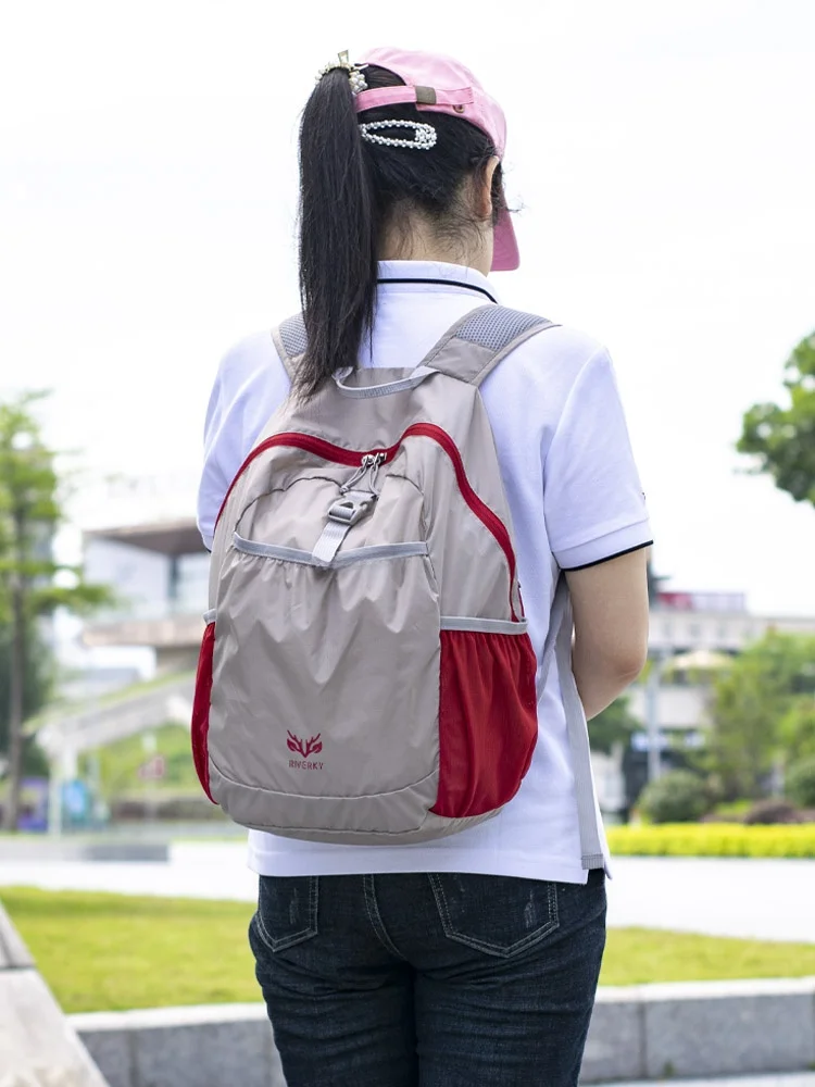 

Ultra-Light Portable Outdoor Climbing Bag Women's 2026 New Travel Backpack Double Shoulder Bag Skin Fold Design Nylon Material