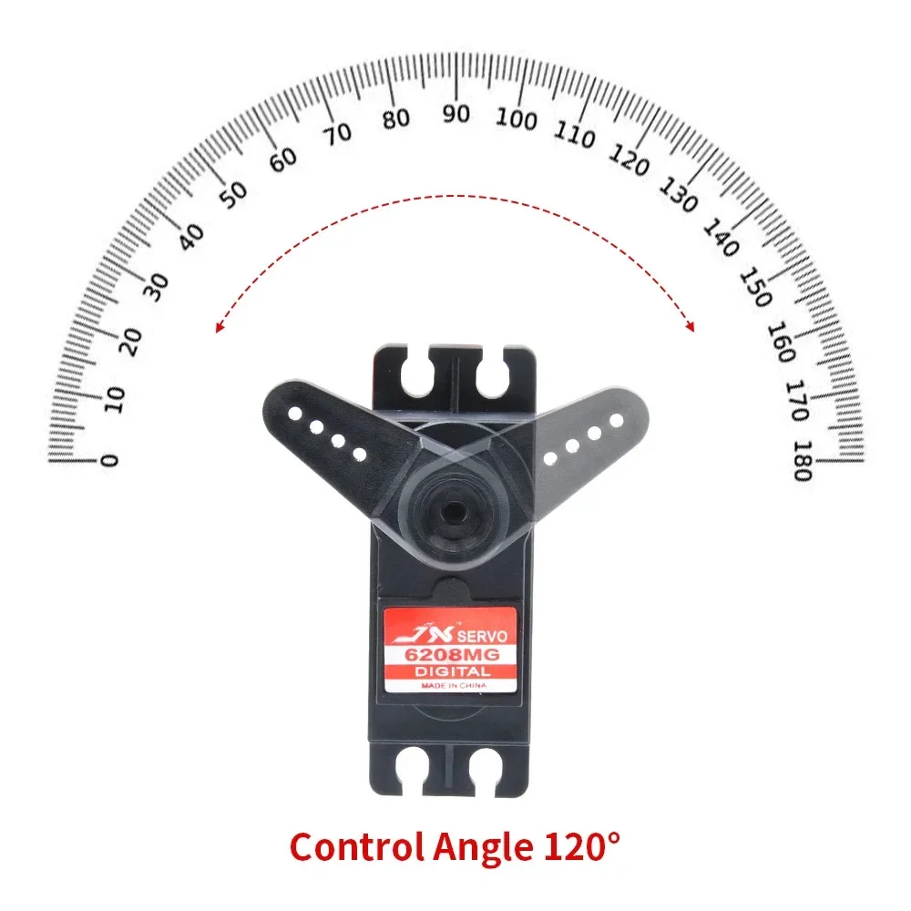 JX PDI-6208MG 8,2 KG 120 grados sin núcleo estándar 4,8-6V Servo de engranaje de Metal para 1/10 RC Drift Car Buggy Crawler avión barco Robot