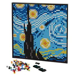 DIY Starry Night Pixel Pop Art Building Blocks Mosaic Painting Jigsaw Bricks Decorative By Numbers MOC Toys House Creative Gift