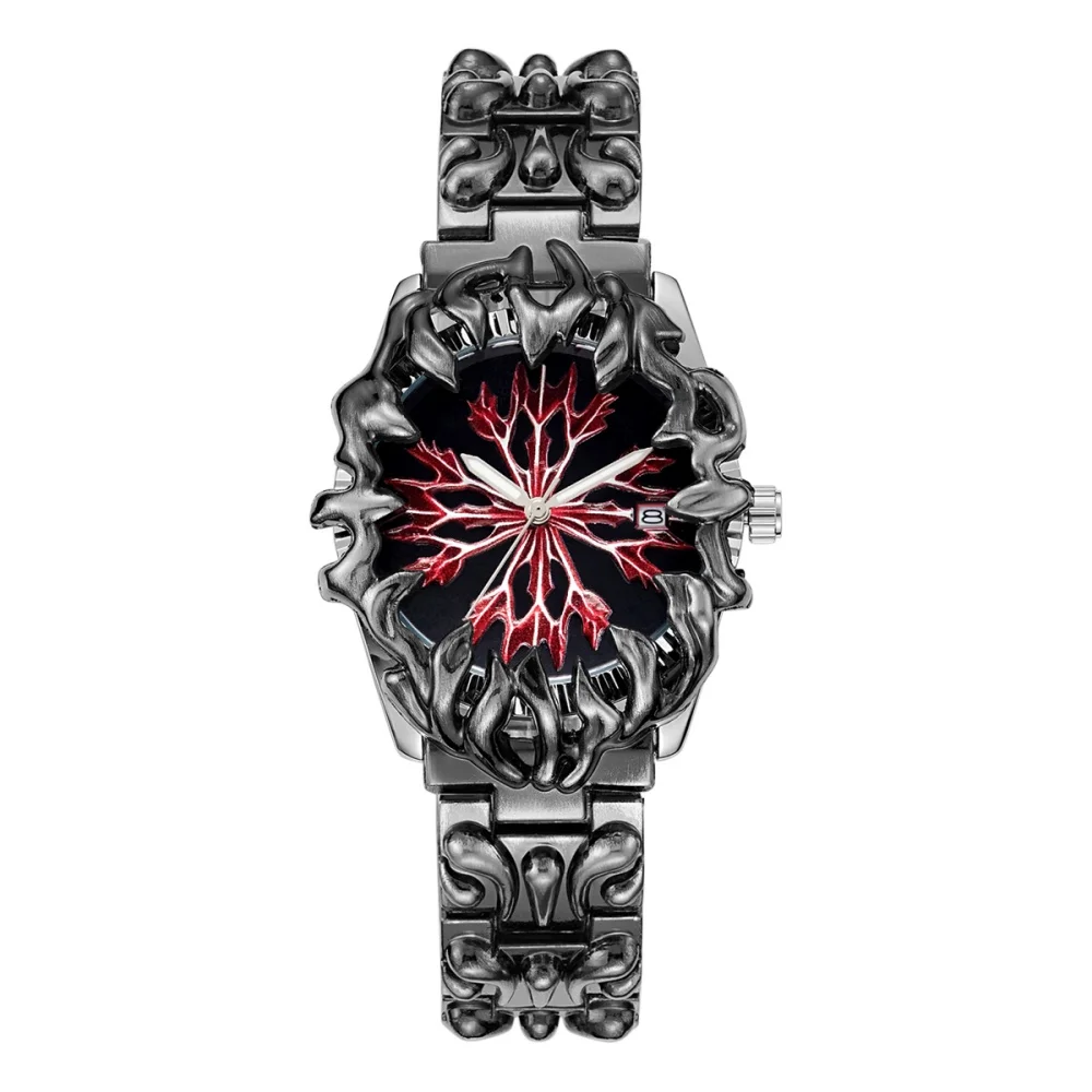 New Men's Watches Alabaster Claw Cracking Flame Y2K Waterproof Quartz Wristwatches Date Calendar Relogio Masculino Drop Shipping