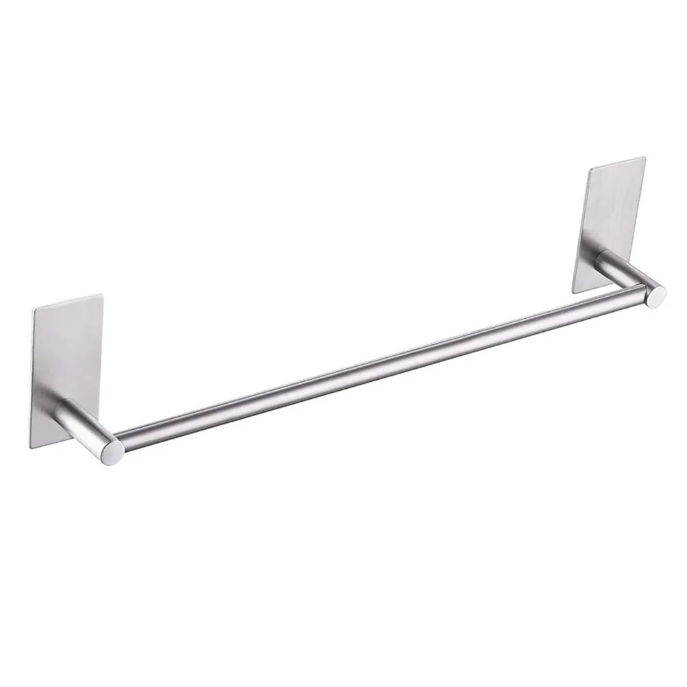 

1Pcs Stainless Steel Wall Mounted Towel Rack Punch Free Bathroom Holder Rustproof Towel Organizer Durable Easy Install