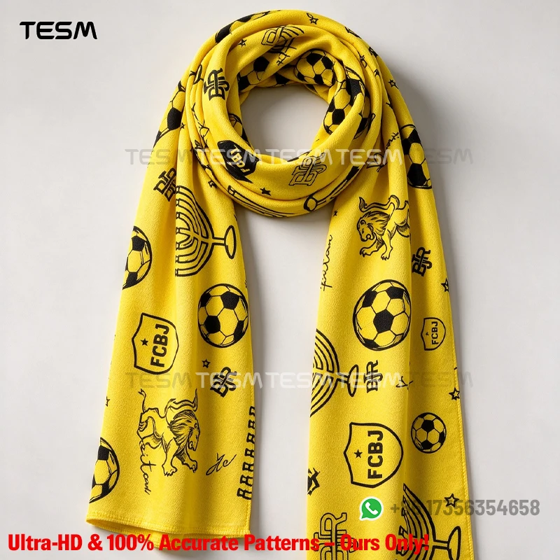 Israel Football Fan Scarf Chiffon Double Sided HD Print Soccer Supporter Cheer Scarf Stadium Match Party Decorative Fan Scarf