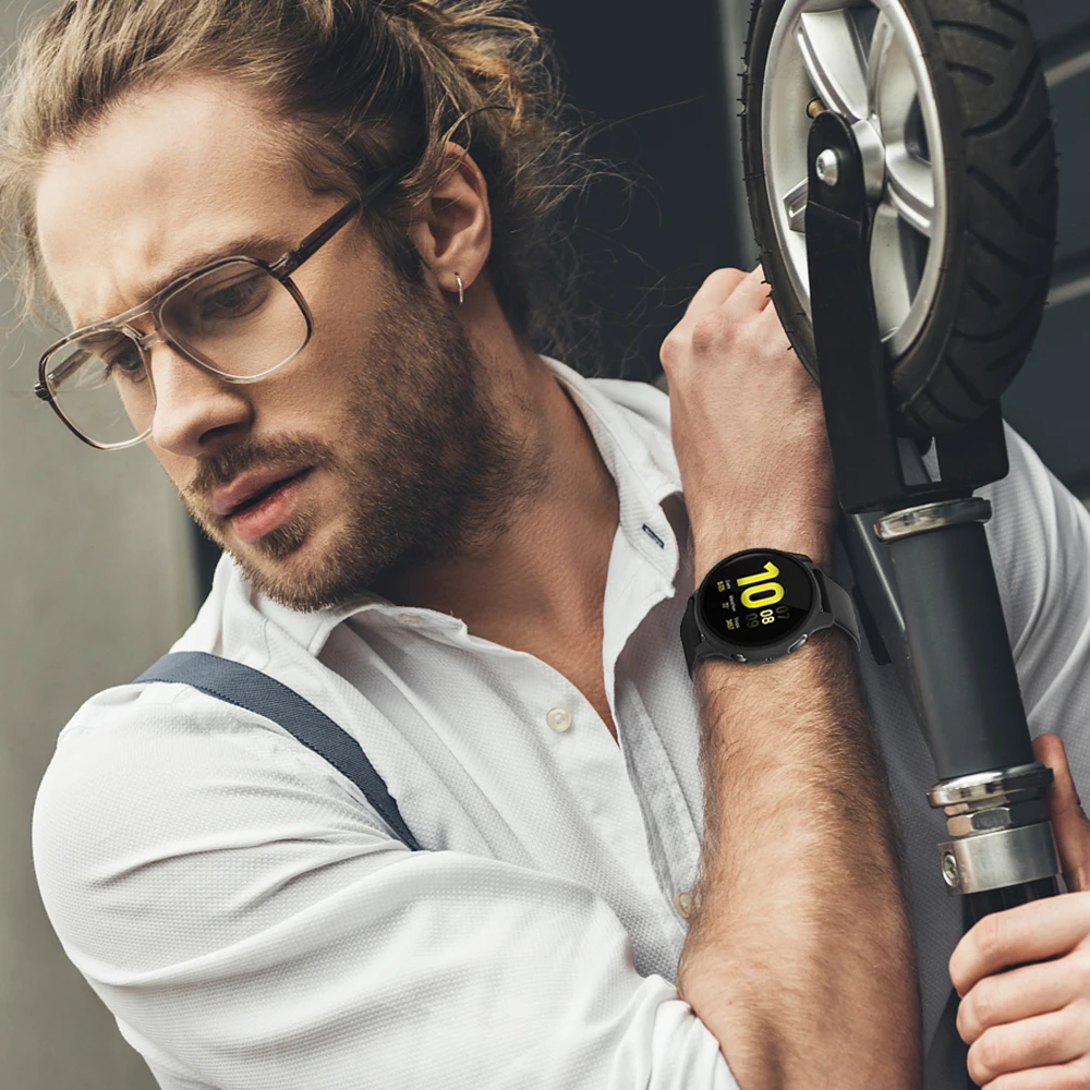 Case+Glass For Samsung Galaxy Watch Active 2 44 40mm Cover Bumper Accessories Protector Full Coverage Matte Screen Protection image 5