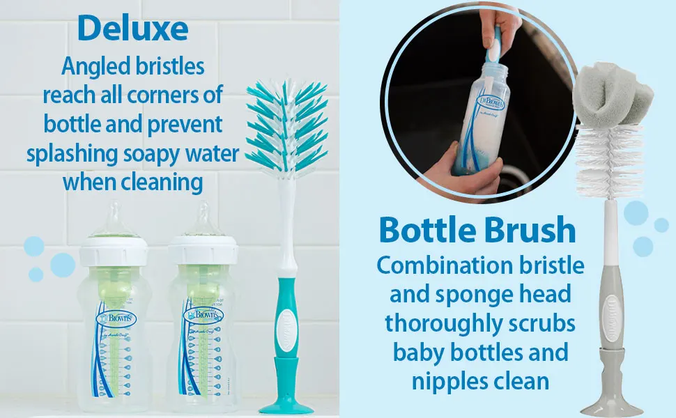 Deluxe-Simplify scrubbing and prevent splash/Bottle Brush-Bristle + sponge combo scrub items clean
