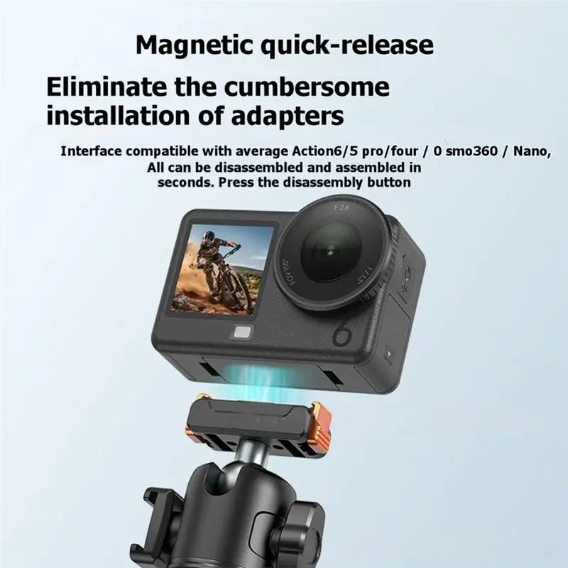 daily-sale-tp39-quick-release-mount-for-dji-action-6-5-pro-4-3-mini-tripod-mount-magnetic-360°-ball-head-base