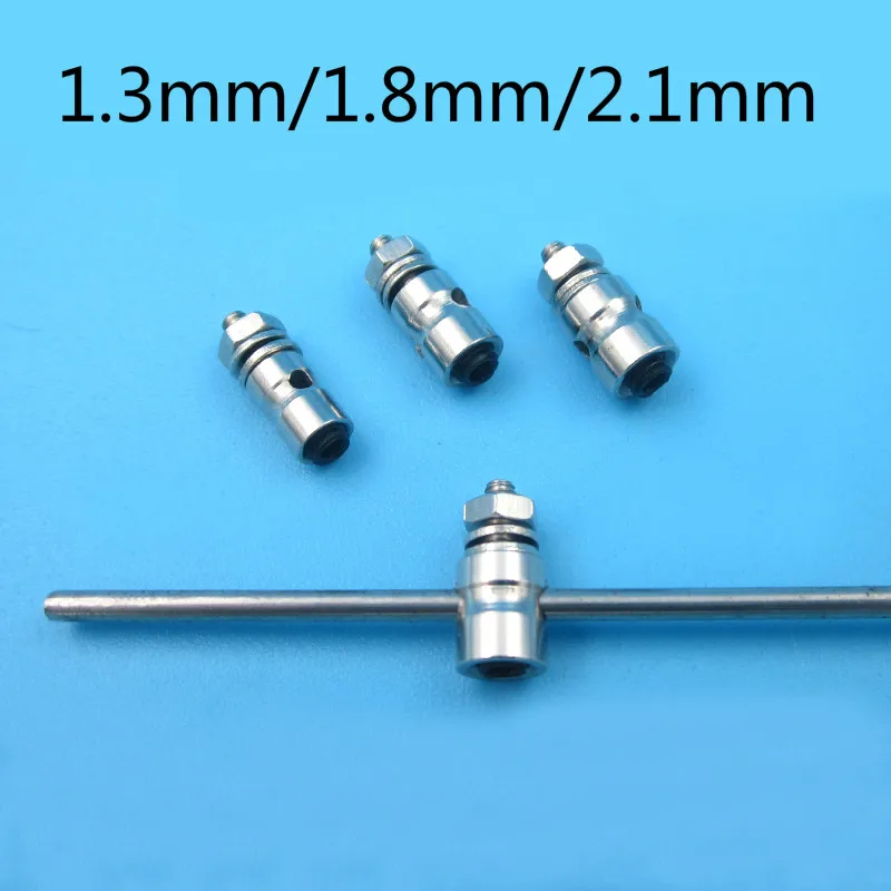 20PCS 1.3mm 1.8mm 2.1mm Pushrod Connectors Linkage Stopper Metal Quick Adjuster Positioner Servo Connector For DIY RC Boats Part