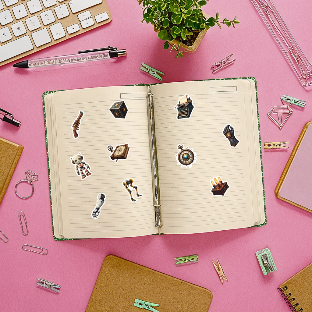 

Аксессуары в индивидуальной среде, подробные декоративные наклейки, самоклеящиеся маленькие наклейки-роботы для ноутбука