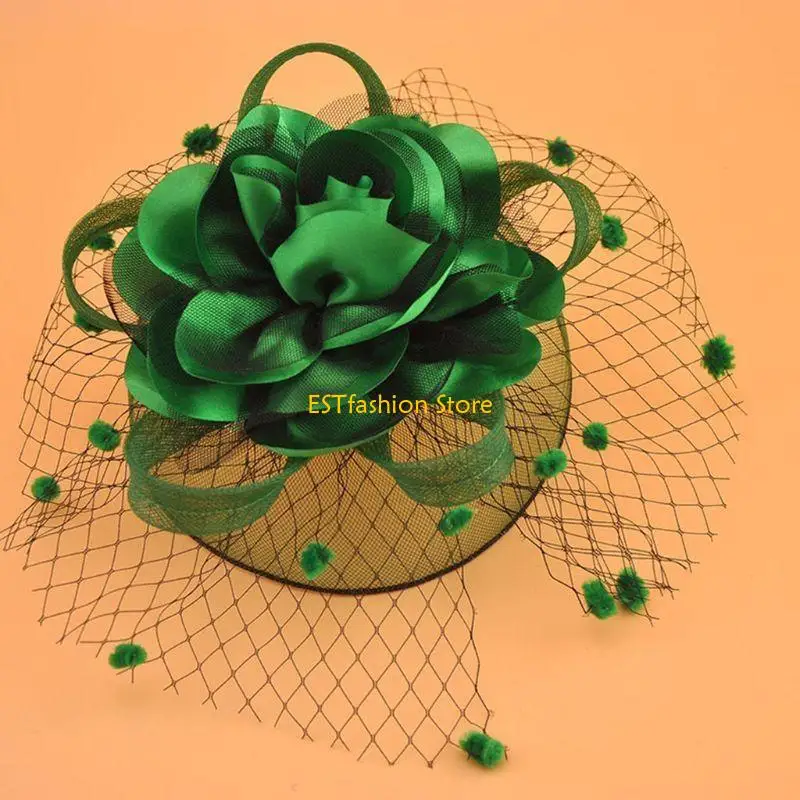 

Y5GC Fascinators Mesh Hat Cocktail Tea Party Cap with Birdcage Veil for Girl Women