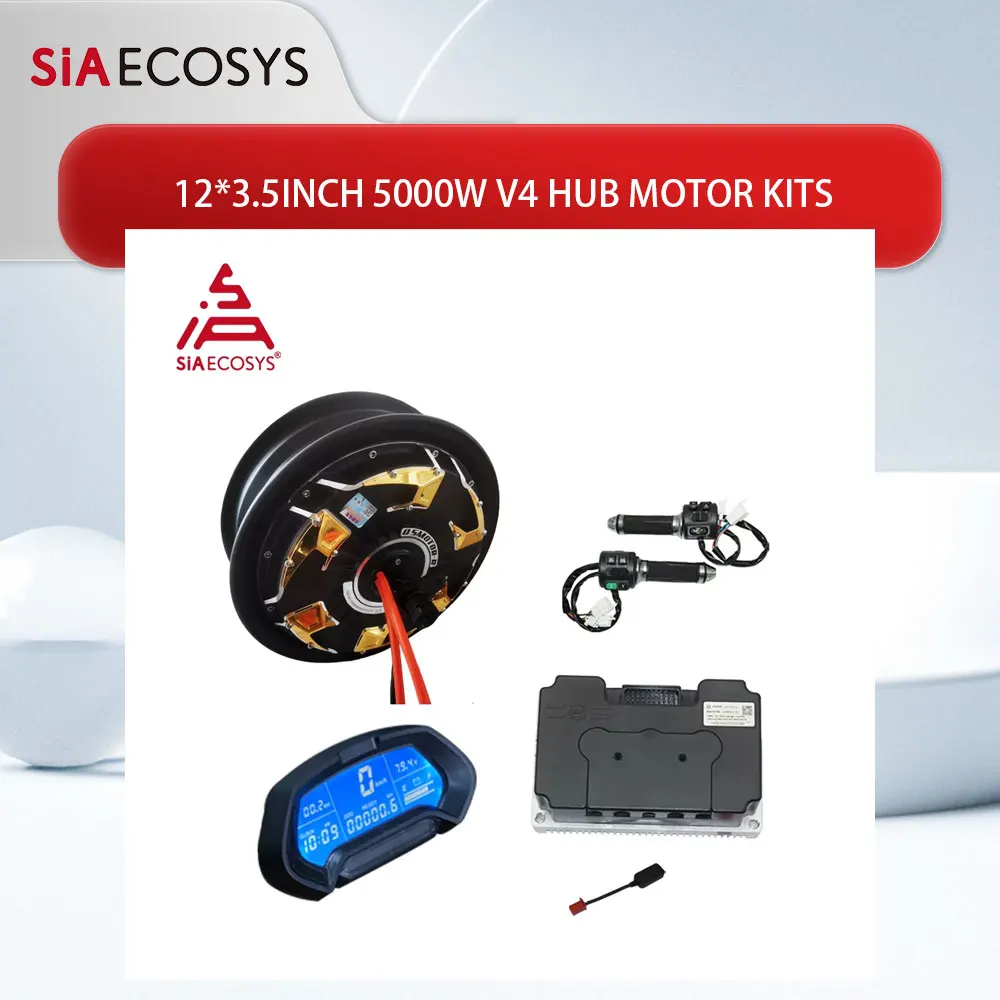 QS Motor 12*3.5inch 5000W V4 72V Hub Motor With ND72680 Controller Conversion Kit for Racing Electric Motorcycle