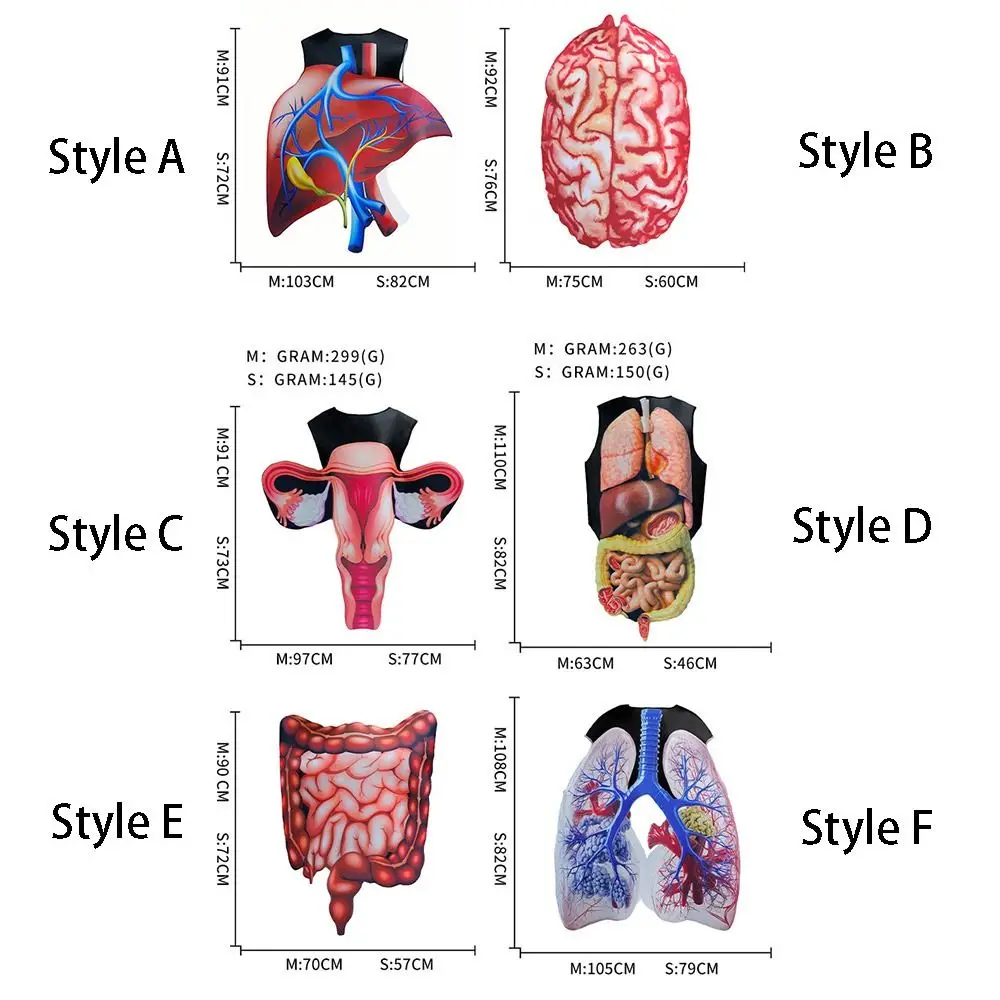 창의력 하트 디자인 코스프레 의상 내장 기관 인쇄 현실적인 할로윈 어린이 의상 재미 있은 편안한