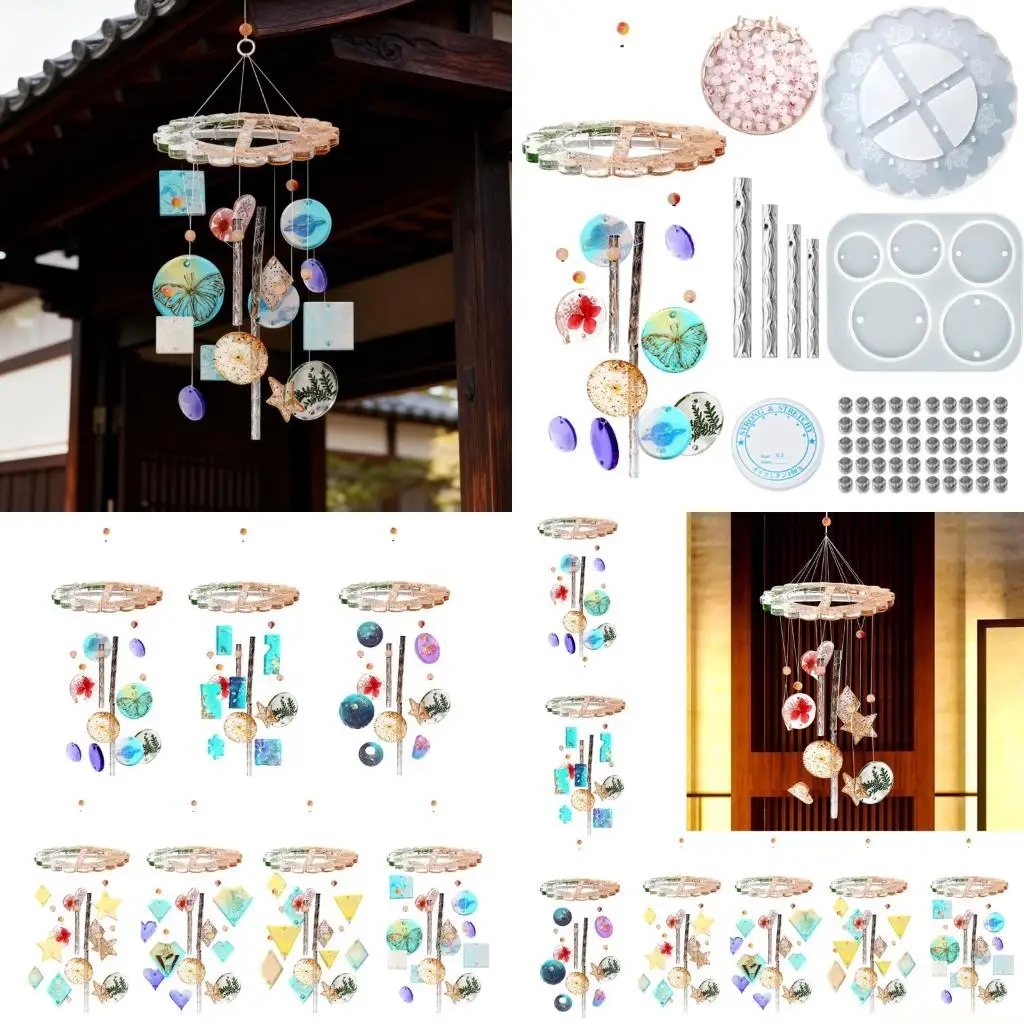 

D46E Easy to Use Silicone Mold Set for Beginners Crafting Geometric Pendants Keychains and Wind Charm