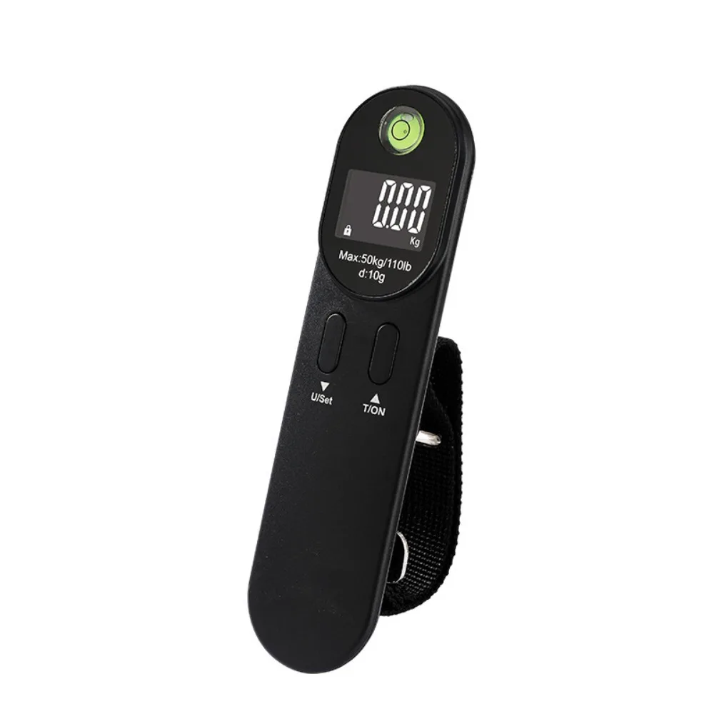 

Portable Electronic Luggage Scale Dual Color Bult in Level Meter Mini Suitcase Scale LCD Display Kg/Oz/Ib Digital Hanging Scales