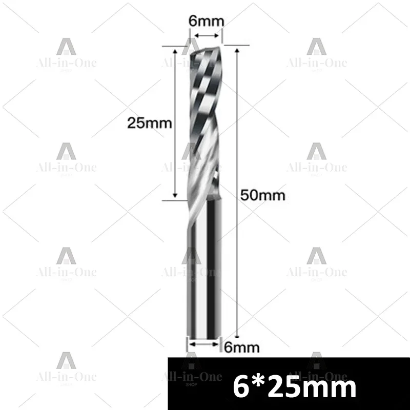Woodworking Spiral Carbide Tool End Mill UP Down Cut CNC Router Engraving Bits for Wood Plastic PVC Single Flute Milling Cutter