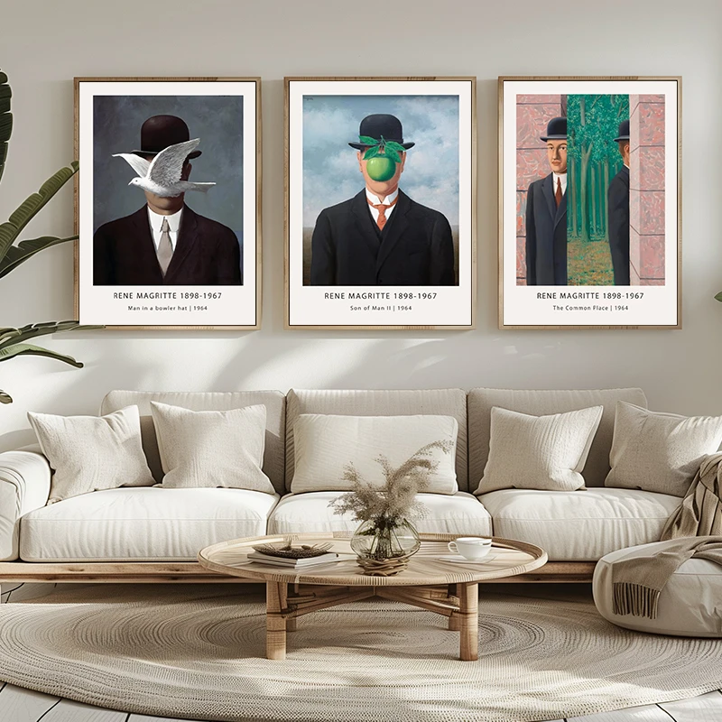 Modern Painting Art Surrealist Classic Rene Magritte Abstract Exhibition Poster Canvas Paintings Wall Art Pictures Home Decor