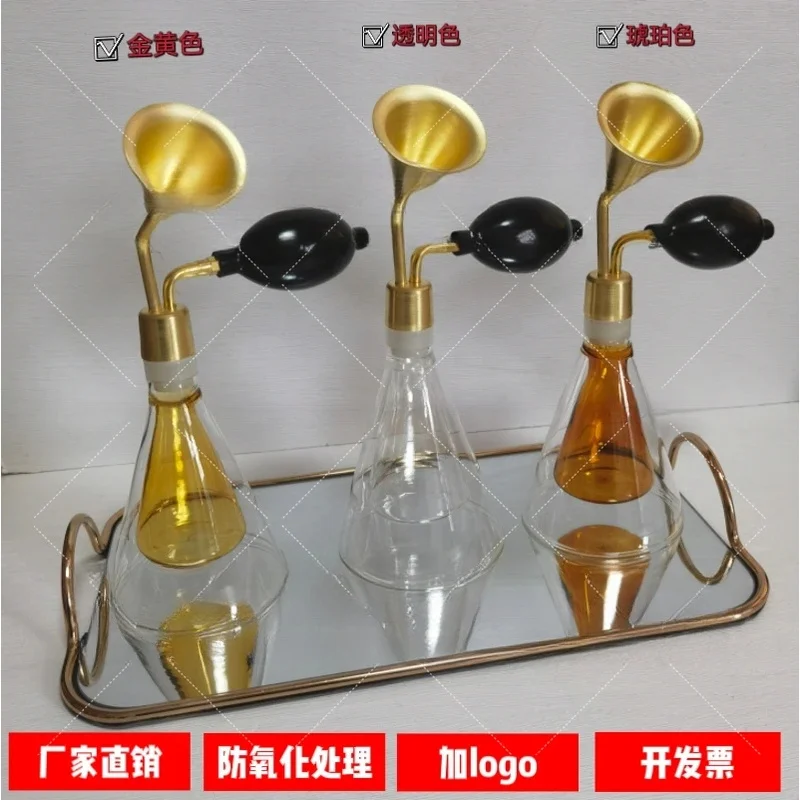 Glass Creative Custom Bottle Spa Brass Instrument Baijiu Essential Oil Perfume Scent Coffee Beans