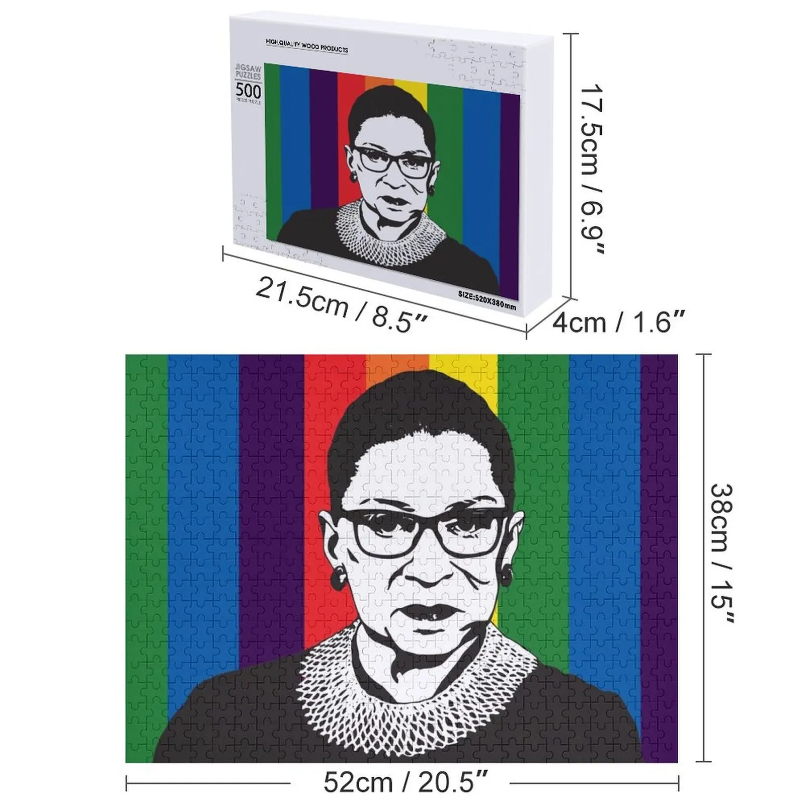 Rompecabezas de arcoíris RBG, regalo personalizable, rompecabezas de regalo con foto personalizada