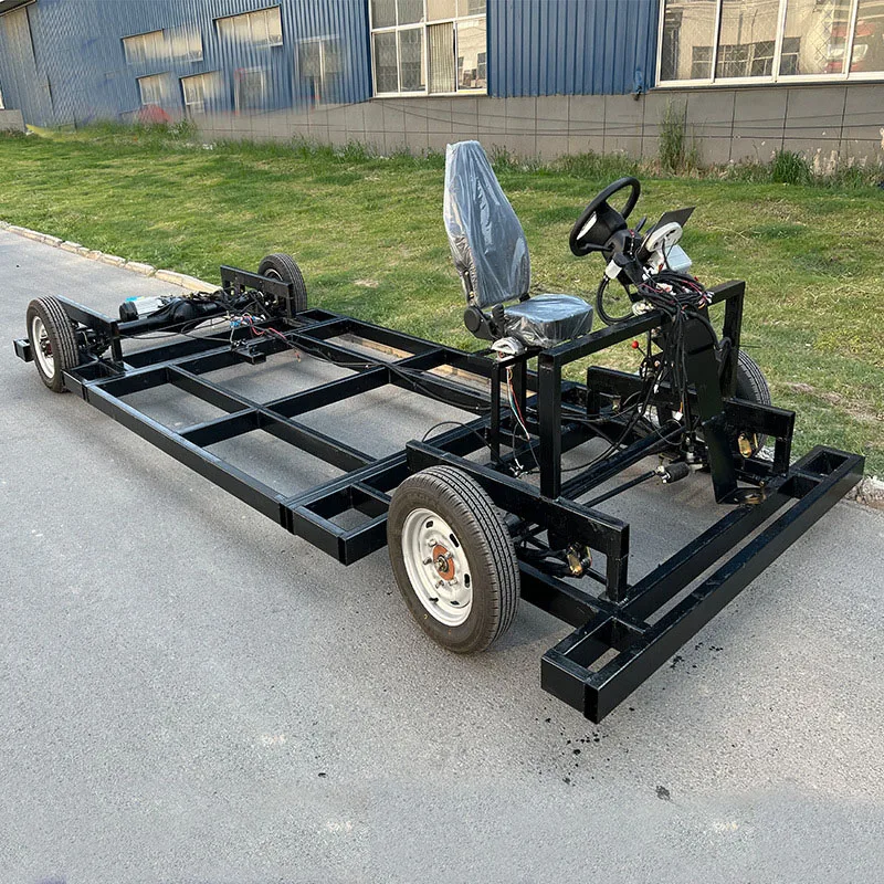 Foldable Low Clearance Snacks Dining Bus Trailer Parade Floats Electric Four Wheel Small Car Truck Platform Chassis for Adult