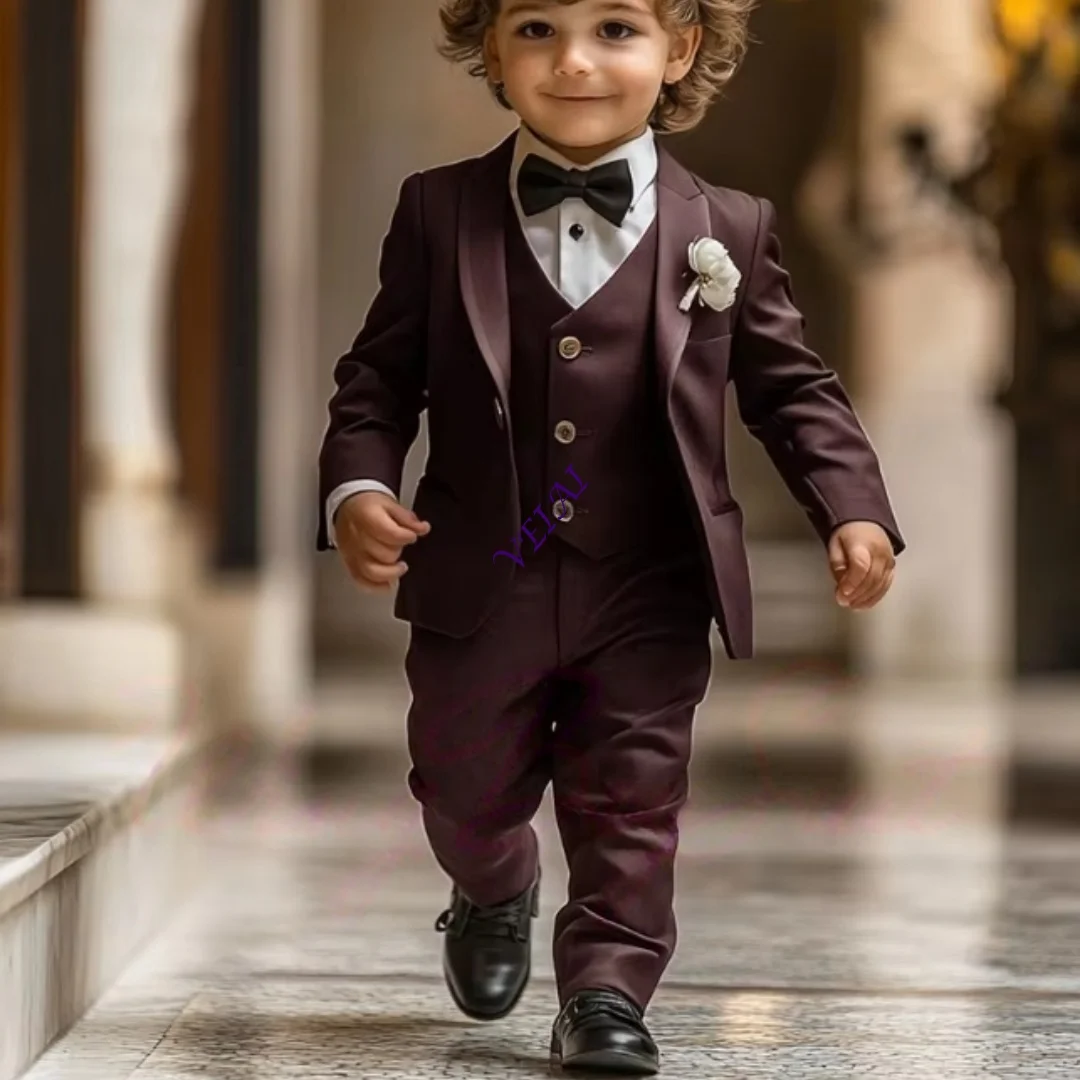 2-16 years old Boy Suit 3 Piece Suit Jacket Pants Vest Formal Wedding Kids Tuxedo Custom Clothes for Boy Blazer view 5