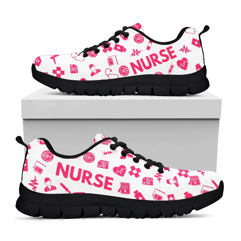 Pink Nurse Printed Shoes First Aid Medical Items Pattern Lightweight Outdoor Shoes Summer Comfortable Shoes Zapatos
