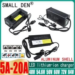 48V 54.6V 60V 67.2V 72V 84V 5a 8a 10a 12a 15a 20a LED lithium-ion battery fast charger aluminum housing 13S 16S 20S