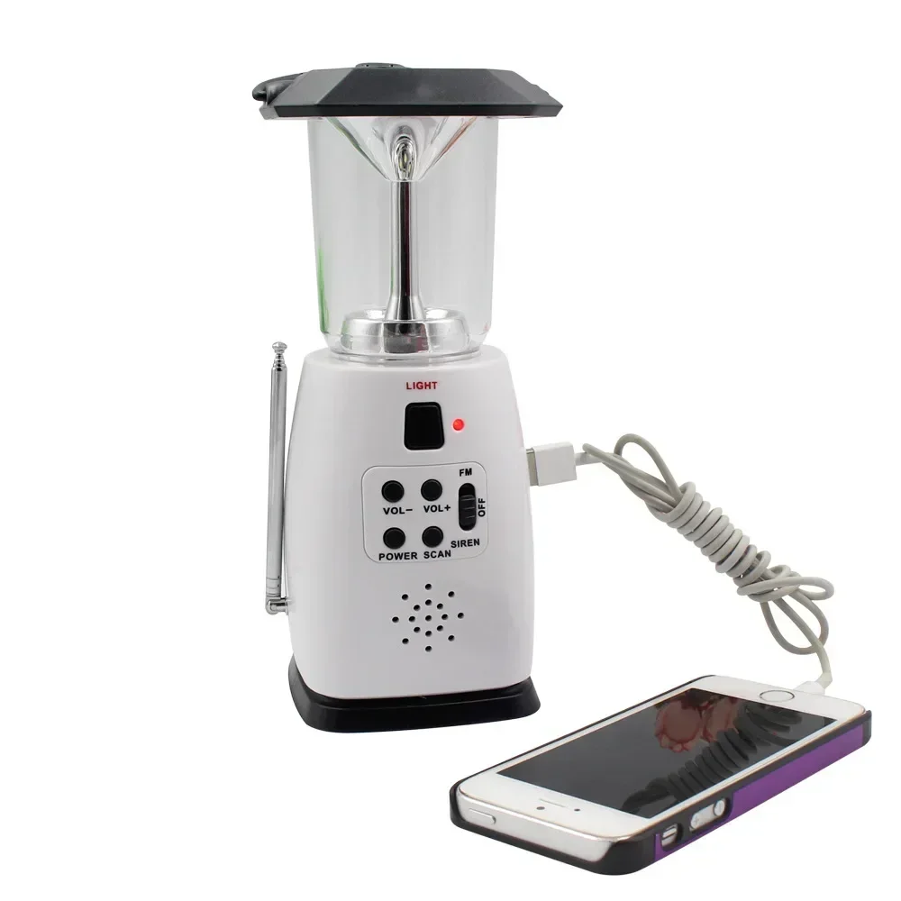 

Solar & Hand-Cranked Camping Lantern With Radio Essential Outdoor Lighting- Solar Charging FM Radio Electronics Accessories
