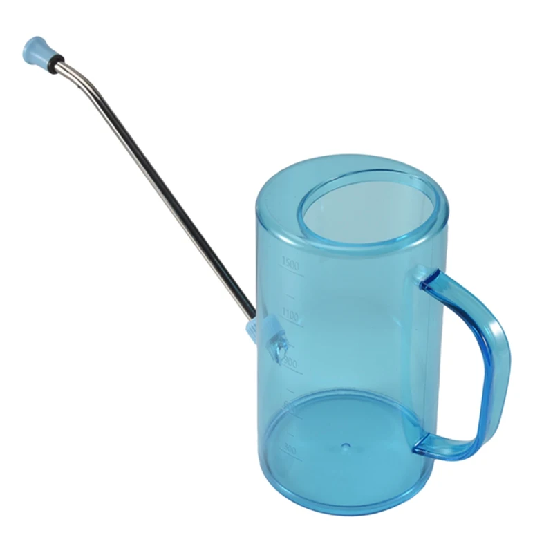 ABXF-blauwe gieter, 1,5 l gieter met grote capaciteit, gieter met lange uitloop en lekvrije pakking, voor vetplanten