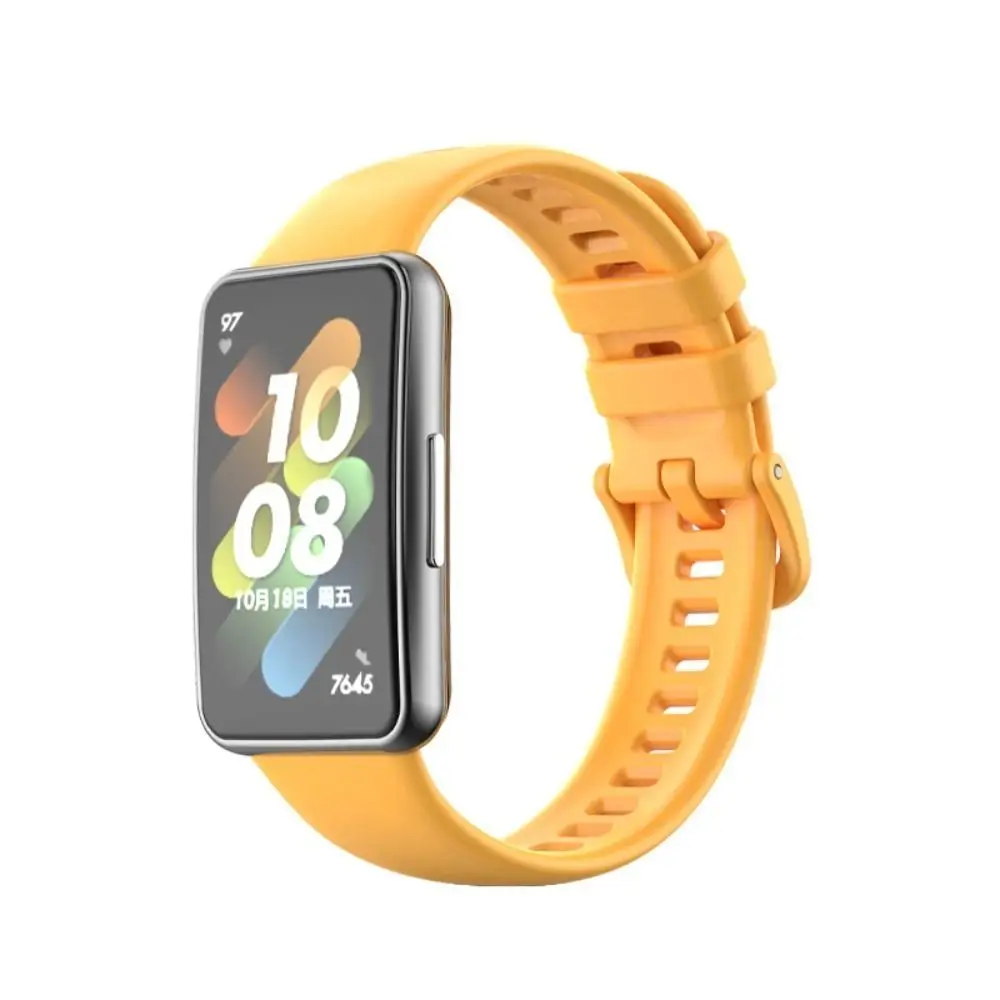 Gelang adaptor plastik pengganti tali jam silikon baru aksesoris bernapas gelang jam untuk Huawei Band 7