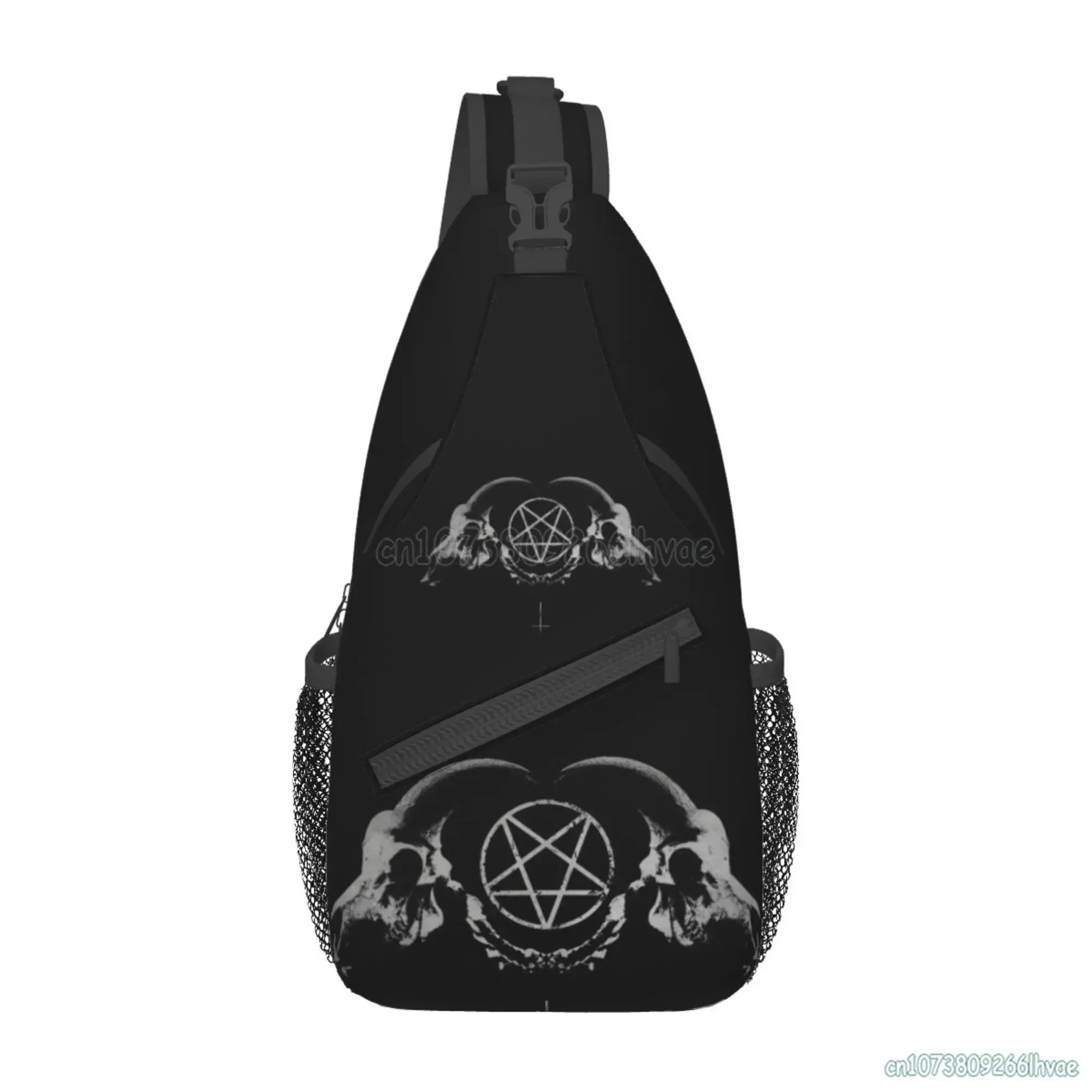 Pentagram Satanische Occulte Kerk van Satan Geit Goth Borsttas Unisex Casual Sling Bag Crossbody Schouderrugzak voor op reis