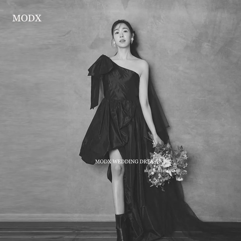 

MODX Simple Evening One Shoulder Short Temperament Women Korean Photography Wedding Dress Formal Dance Party Dress Customized