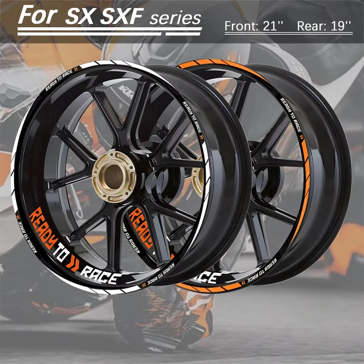 

For KTM 125 150 250 350 450 SX SX-F Freeride 250 350 Motorcycle Wheel Sticker 21 19Inch Rim Stripe Tape Accessories Decal Decals