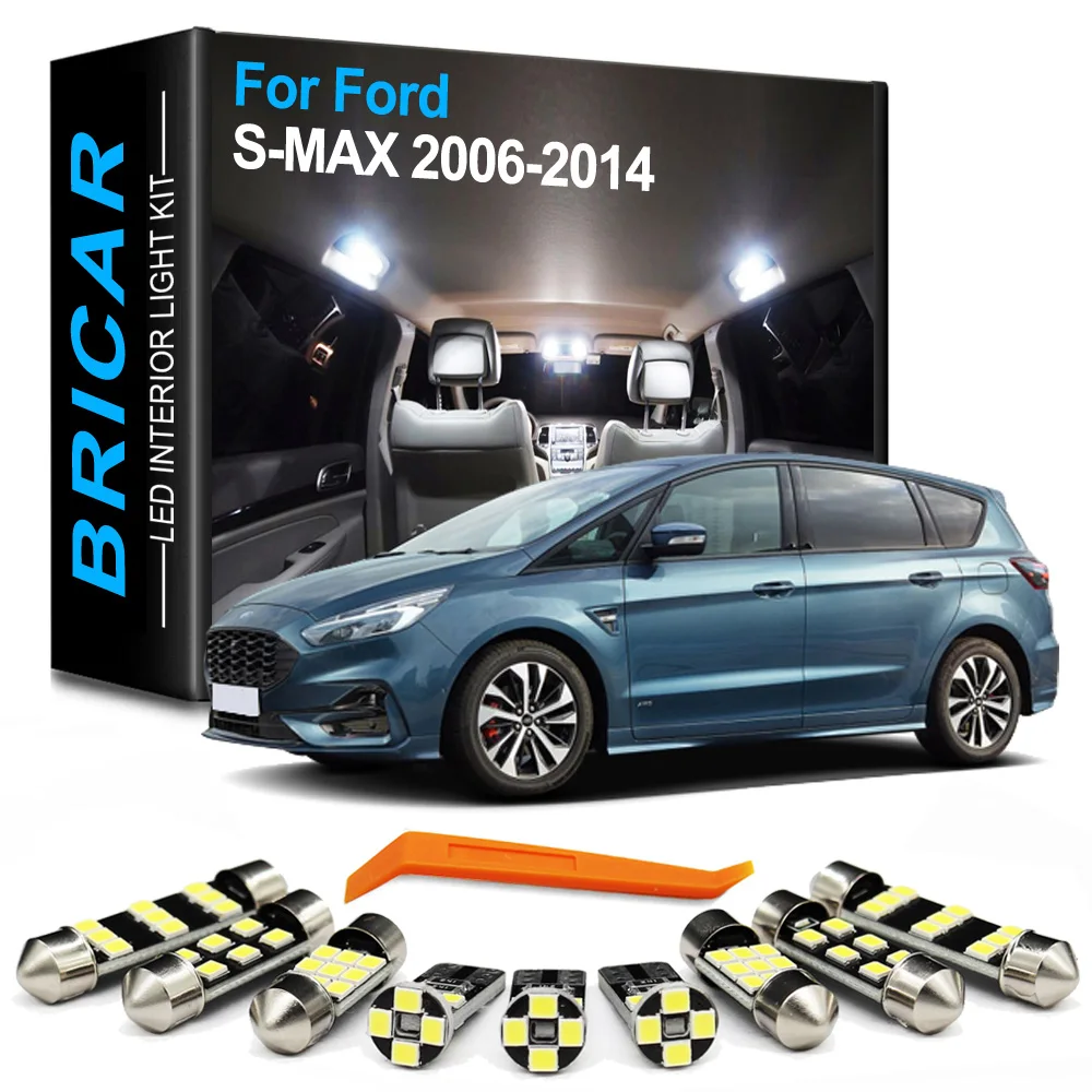 Brlcar Canbus Vehicle Lamp For Ford S-MAX SMAX WS WA6 2006 2007 2008 2009 2010 2011 2012 2013 2014 Interior LED Bulb Light Kit