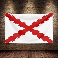 Bandera de la Cruz de Borgoña para Decoración de Pared, Dormitorio y Garaje