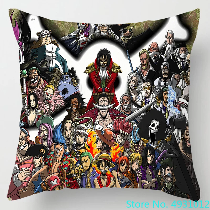 Anime One Piece Luffy ZanZoro Cushion Cover Cartoon Pillowcase Sofa Car Home 45x45cm Bedroom Decoration Christmas Gifts Toys