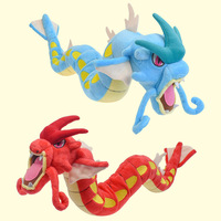 60cm Large Blue & Red Gyarados Magikarp Plush Stuffed Toy with Posable Skeleton Frame, Flexible Pose Anime Collectible Soft Doll