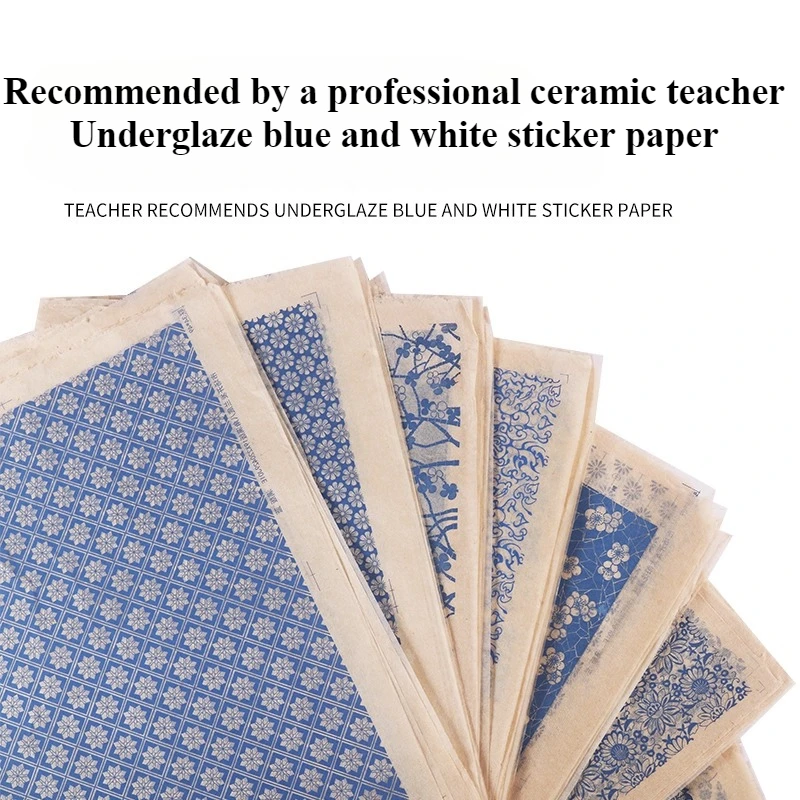 Underglaze Blue and White Transfer Paper Glaze Underglaze Flower Paper Size 54x37 Centimeter Blue and White Porcelain Decal