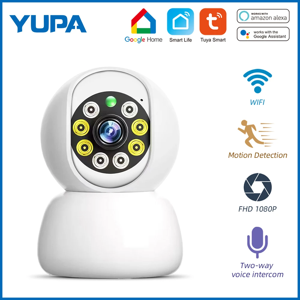1080P TUYA Camera Security Camera Baby Monitor  WiFi Wireless Camera Smart Tracking 350 Degrees Pan Rotation