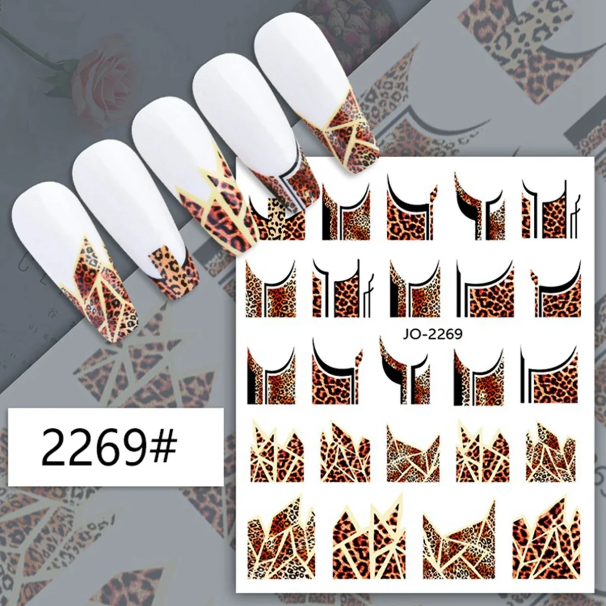 Leopard Print Series Nail Art Stickers Butterfly Zebra Love Design Nail Decoration Decals