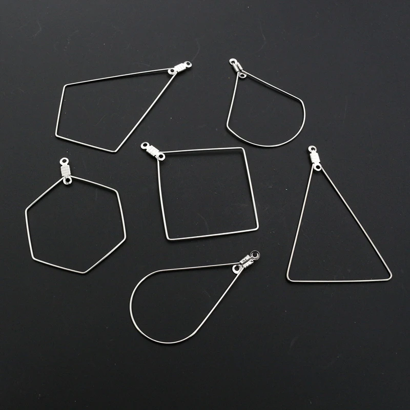 30 teile/los geometrische Form verblassen nie Edelstahl DIY Drop Connector Befunde Verschlüsse Haken Schmuck herstellung Zubehör