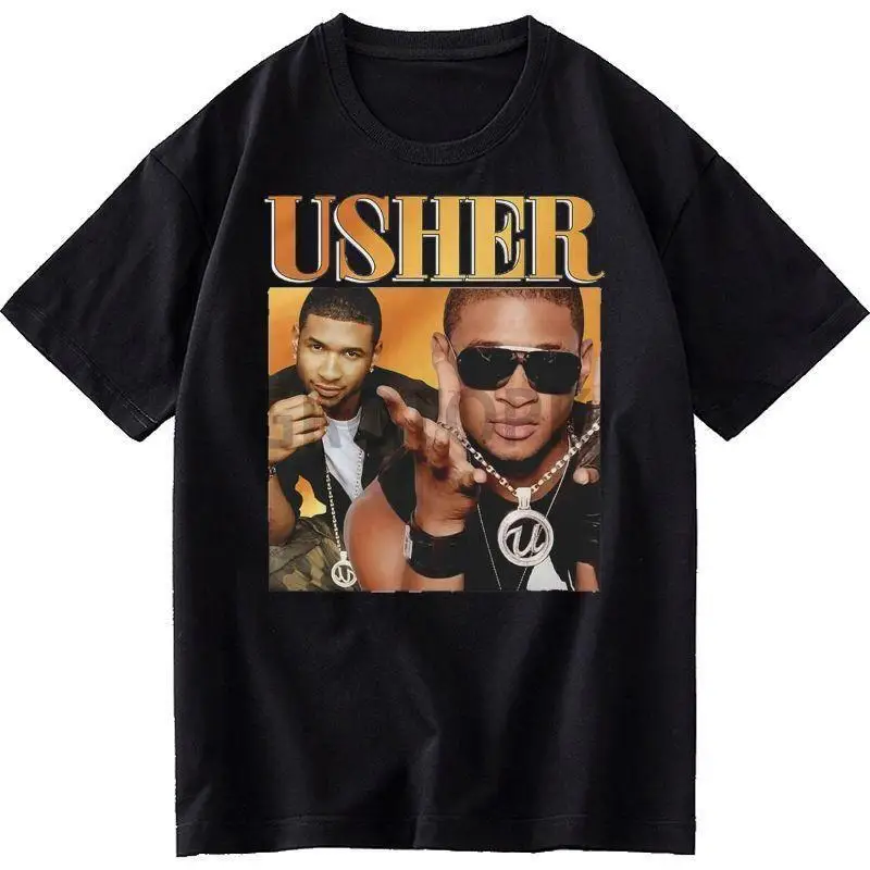 Usher Rapper Collage Men T-shirt Black Unisex Tee All Sizes S-4XL