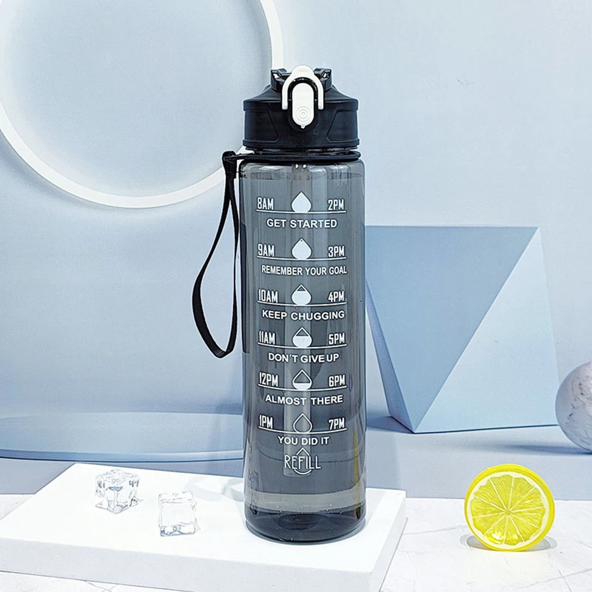 Water Bottle for Students Sports Fitness Travel Lightweight Plastic Sipper Cup with Straw 750ml Portable Leakproof BPA Free
