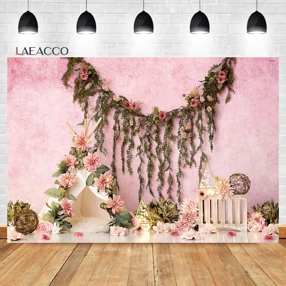 Laeacco Sinh Nhật Nội Thất Cảnh Nền Bóng Đồ Chơi Trẻ Em Bánh Đập Tan Chụp Ảnh Chân Dung Bối Cảnh Cho Studio Ảnh