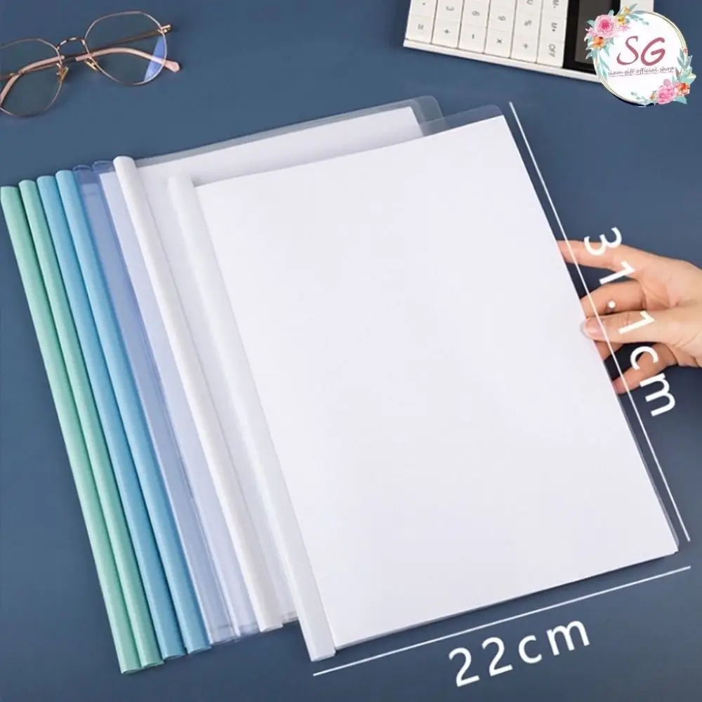 Nuova cartella in plastica A4 Draw Rod forniture aziendali addensate Clip per asta di trazione morsetto per asta per documenti trasparente a forma di goccia